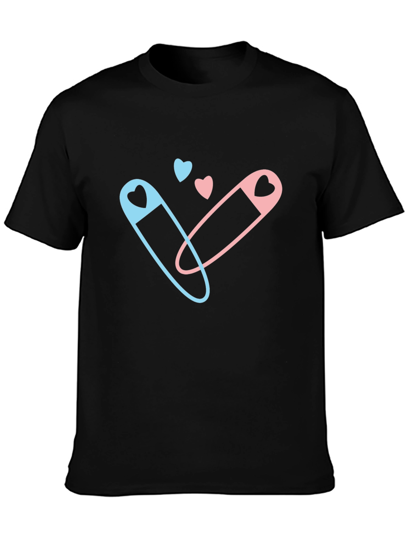 Gender Reveal T-Shirt - Blue & Pink Safety Pins