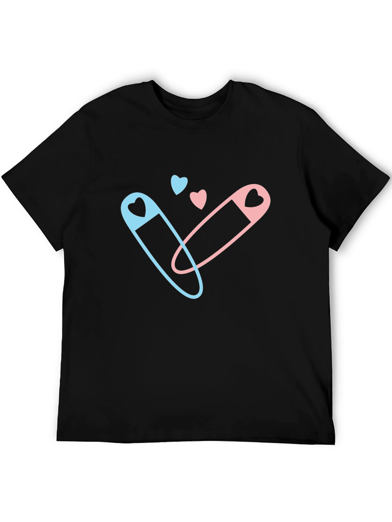 Gender Reveal T-Shirt - Blue & Pink Safety Pins