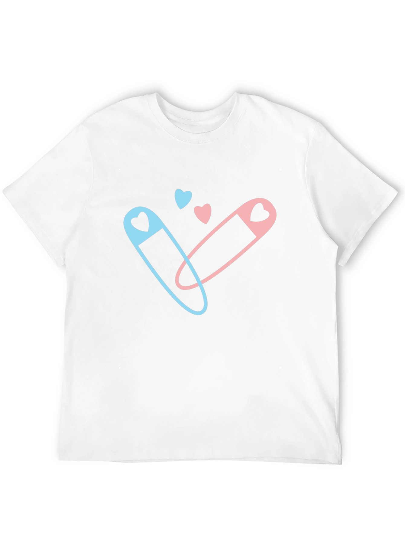 Gender Reveal T-Shirt - Blue & Pink Safety Pins
