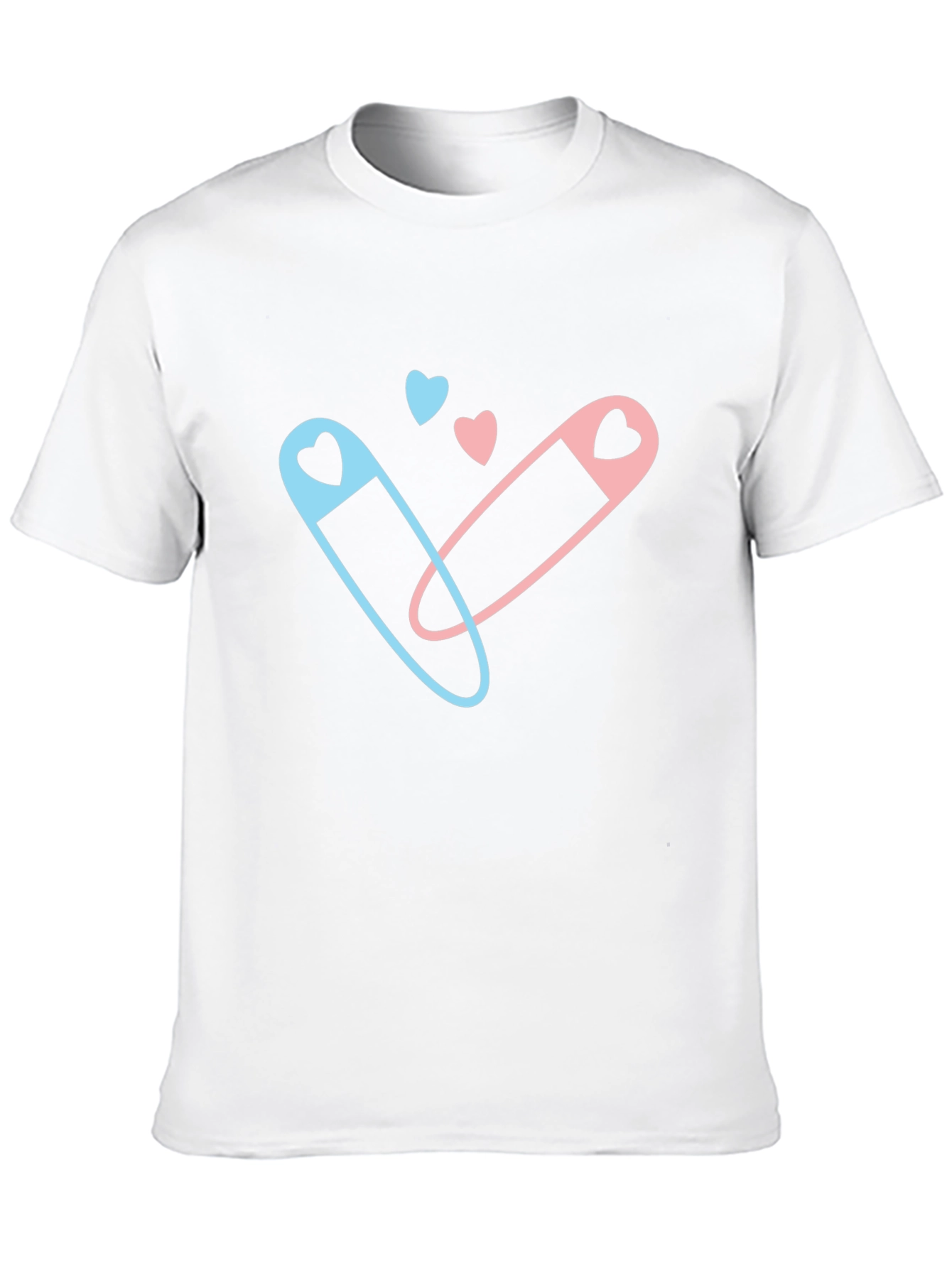 Gender Reveal T-Shirt - Blue & Pink Safety Pins