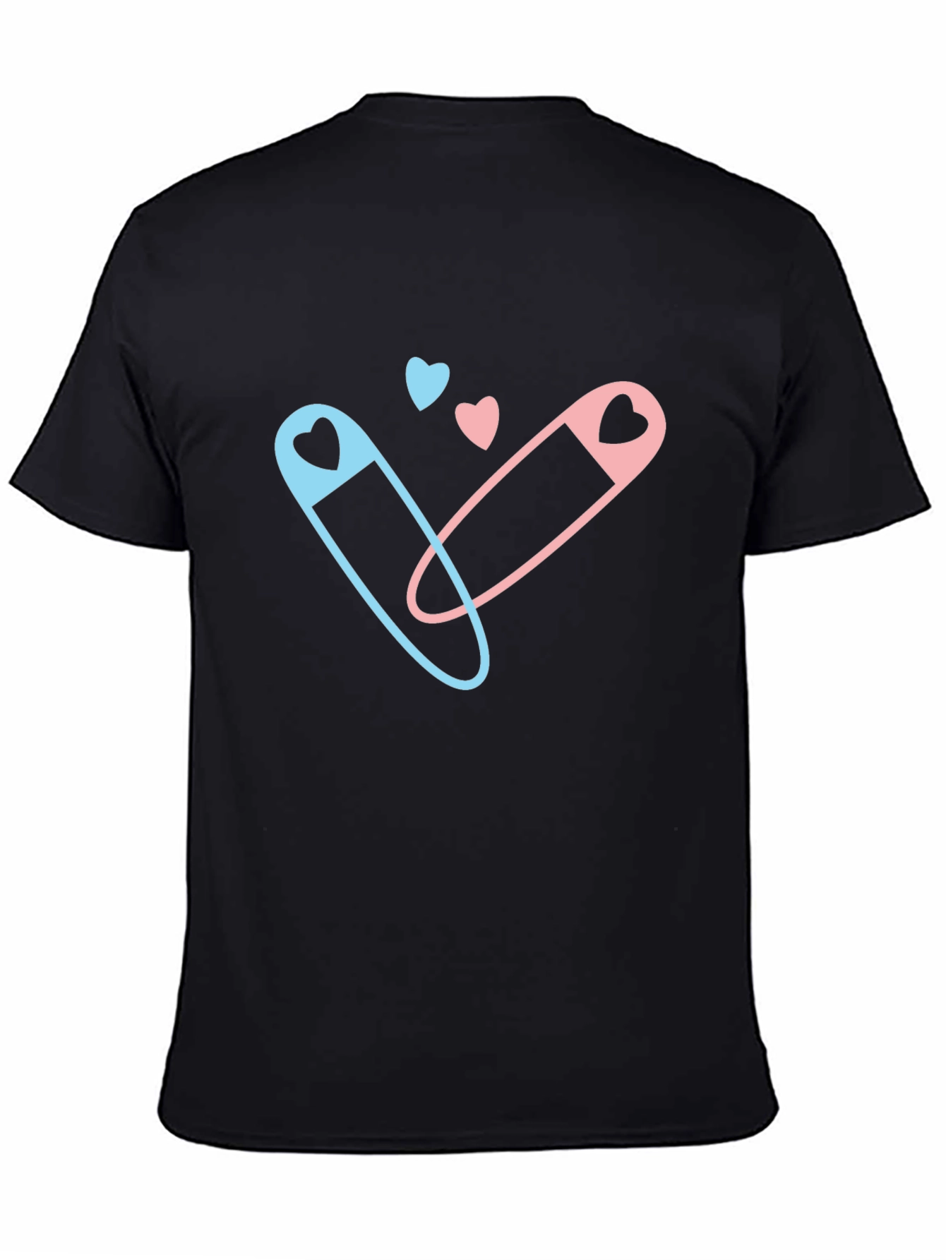 Gender Reveal T-Shirt - Blue & Pink Safety Pins