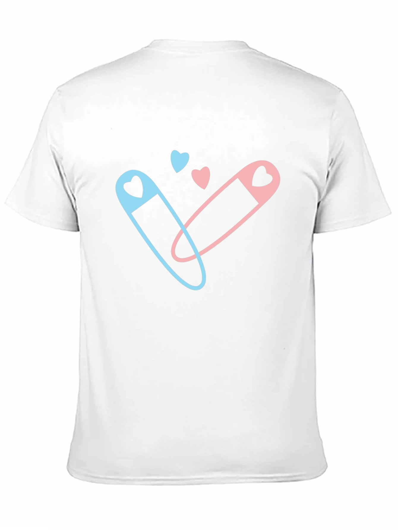 Gender Reveal T-Shirt - Blue & Pink Safety Pins