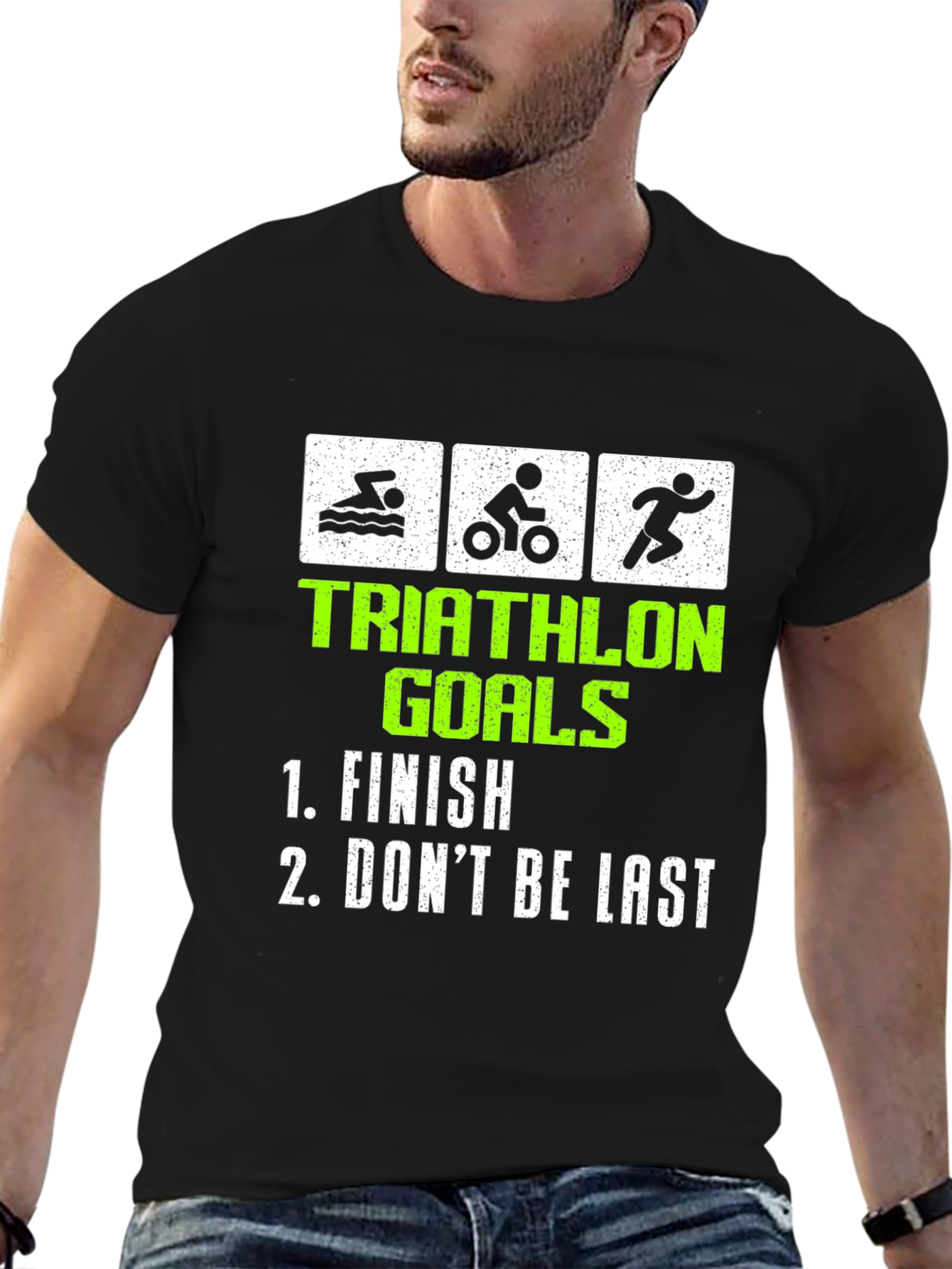 Triathlon Goals T-Shirt - Funny Finish Line Tee
