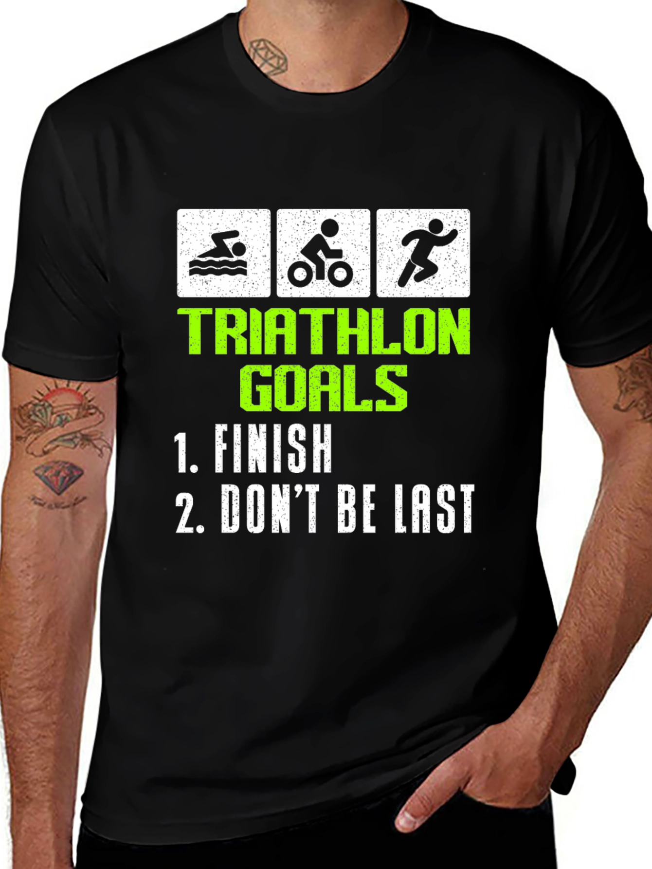 Triathlon Goals T-Shirt - Funny Finish Line Tee