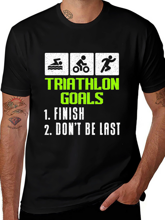 Triathlon Goals T-Shirt - Funny Finish Line Tee