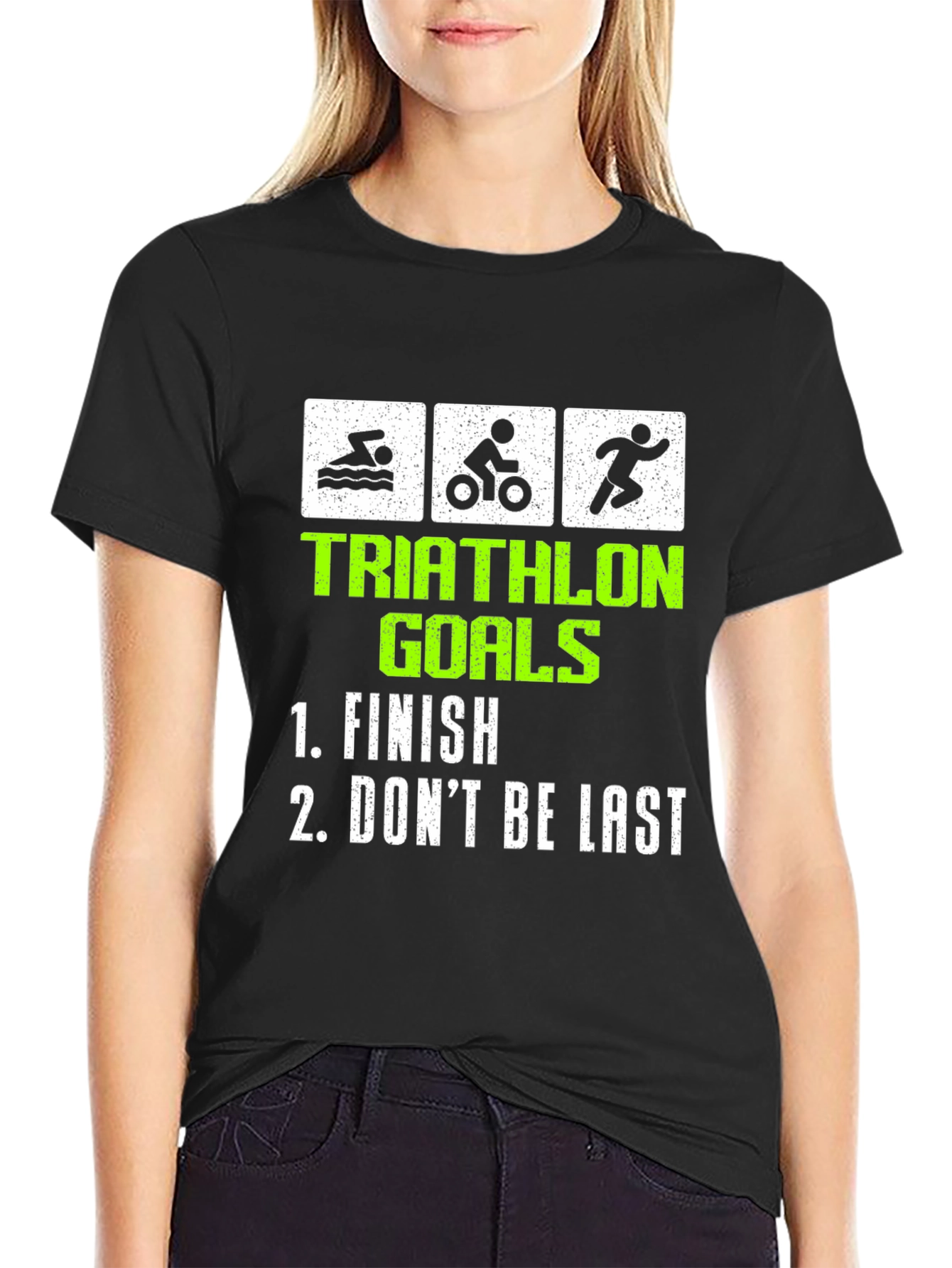 Triathlon Goals T-Shirt - Funny Finish Line Tee