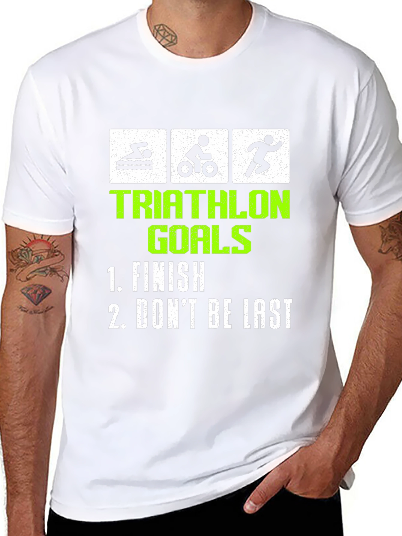Triathlon Goals T-Shirt - Funny Finish Line Tee
