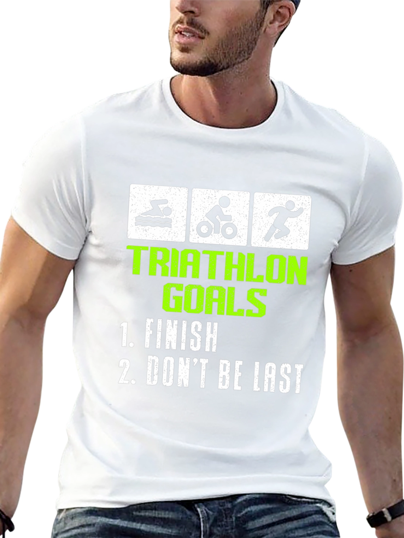 Triathlon Goals T-Shirt - Funny Finish Line Tee