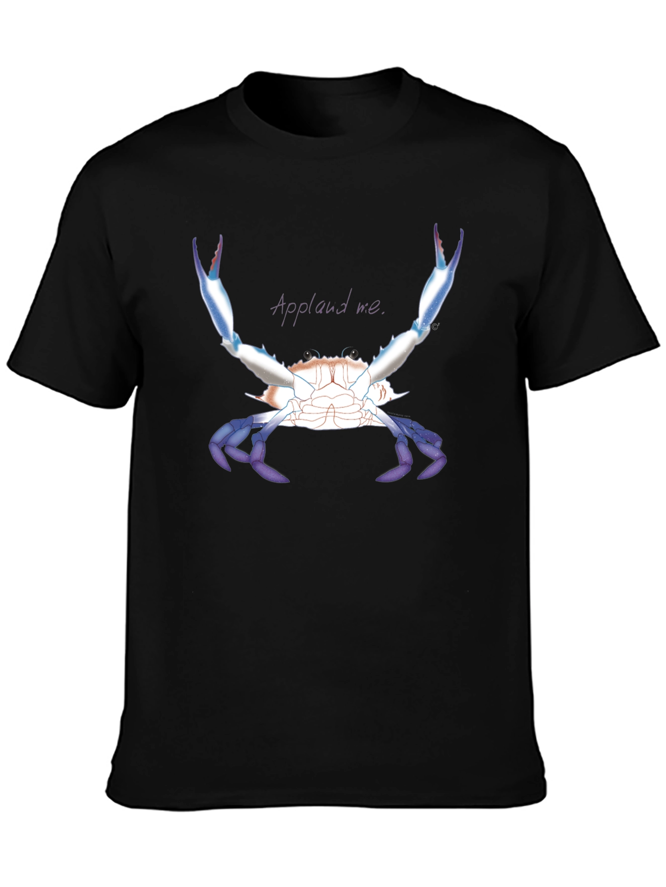 Applaud Me Crab Graphic Tee - Black Unisex T-Shirt