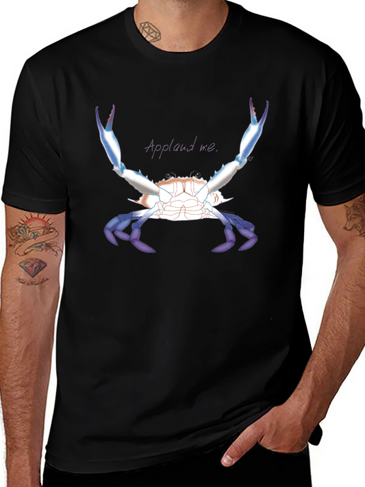 Applaud Me Crab Graphic Tee - Black Unisex T-Shirt