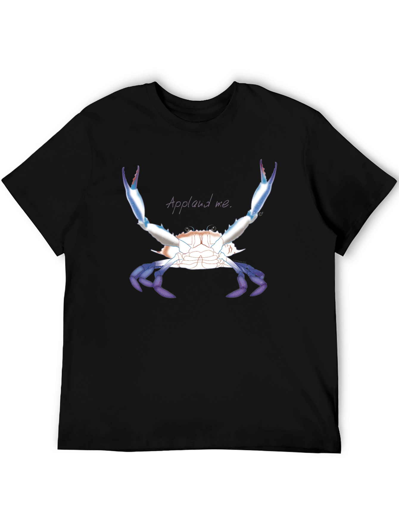Applaud Me Crab Graphic Tee - Black Unisex T-Shirt
