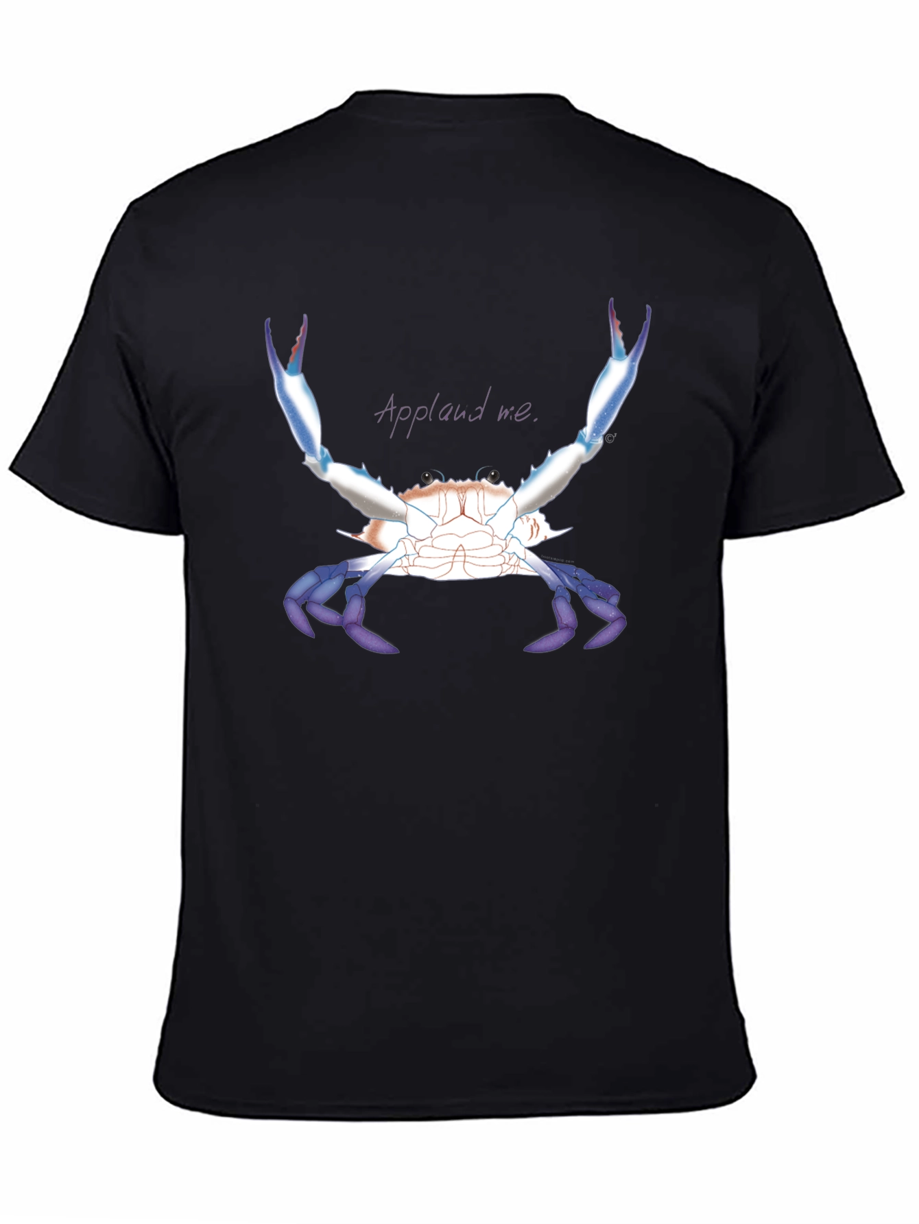 Applaud Me Crab Graphic Tee - Black Unisex T-Shirt
