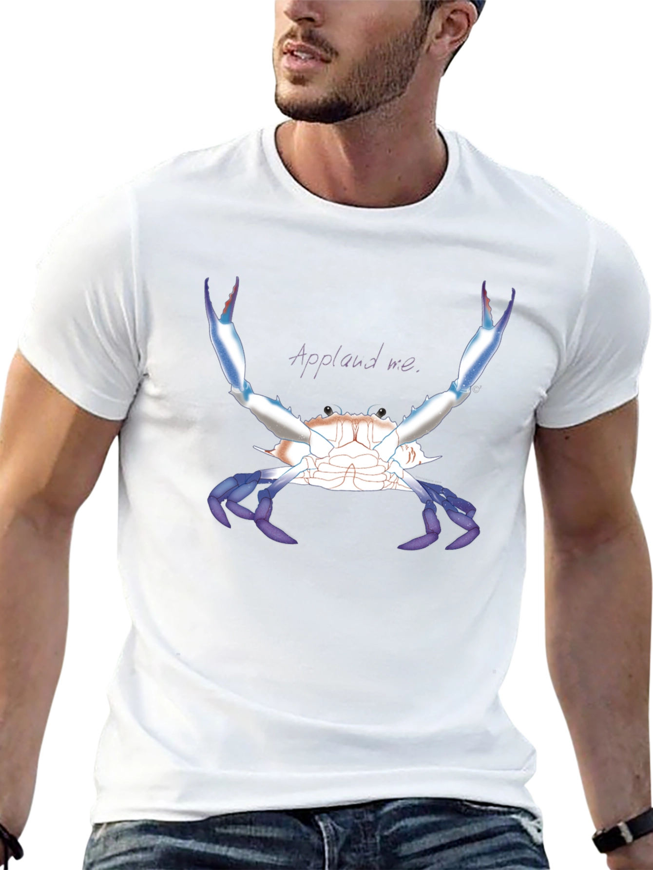Applaud Me Crab Graphic Tee - Black Unisex T-Shirt