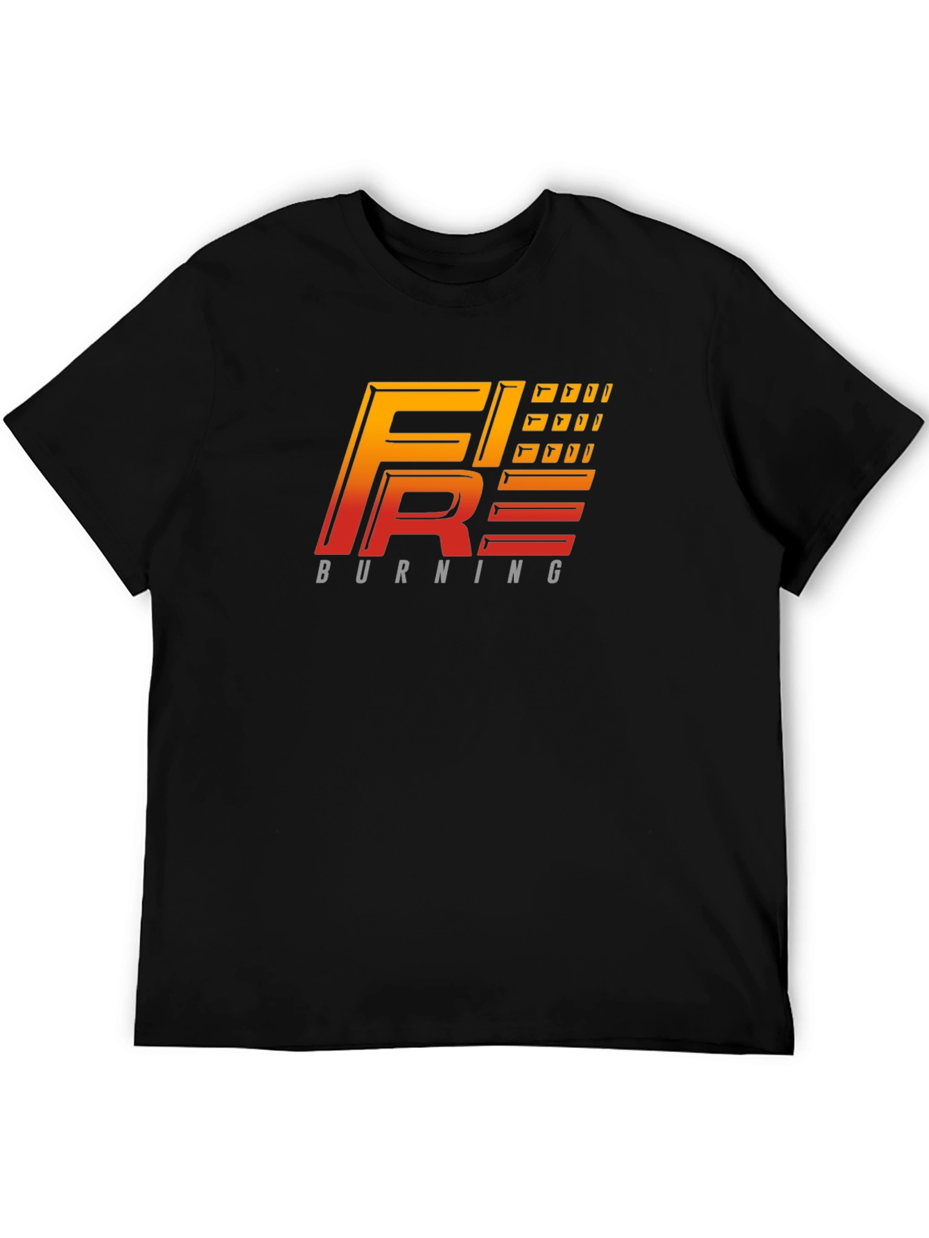 Fire Burning Graphic Tee - Black T-Shirt