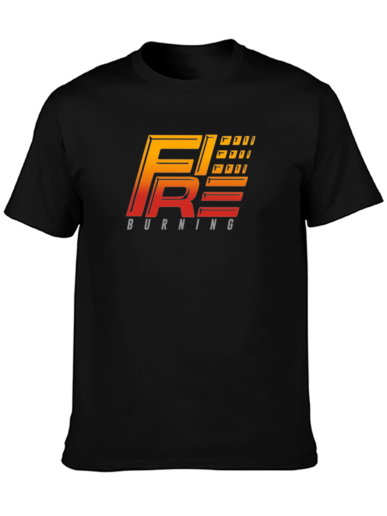 Fire Burning Graphic Tee - Black T-Shirt