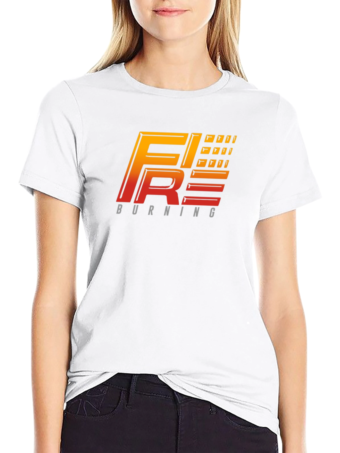 Fire Burning Graphic Tee - Black T-Shirt