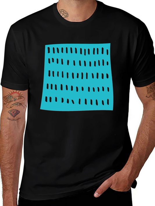 Modern Blue & Black Pattern Tee