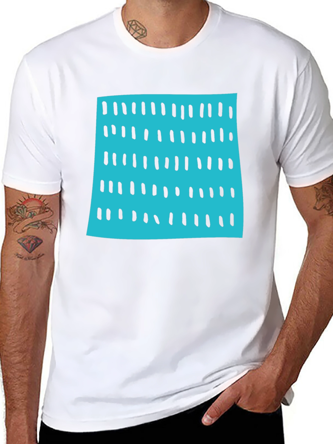 Modern Blue & Black Pattern Tee