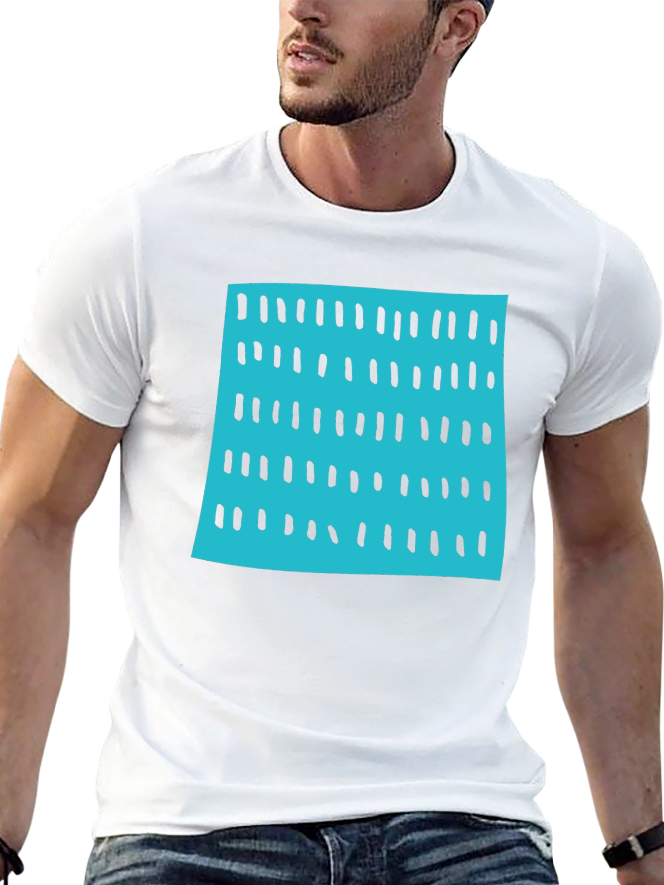 Modern Blue & Black Pattern Tee