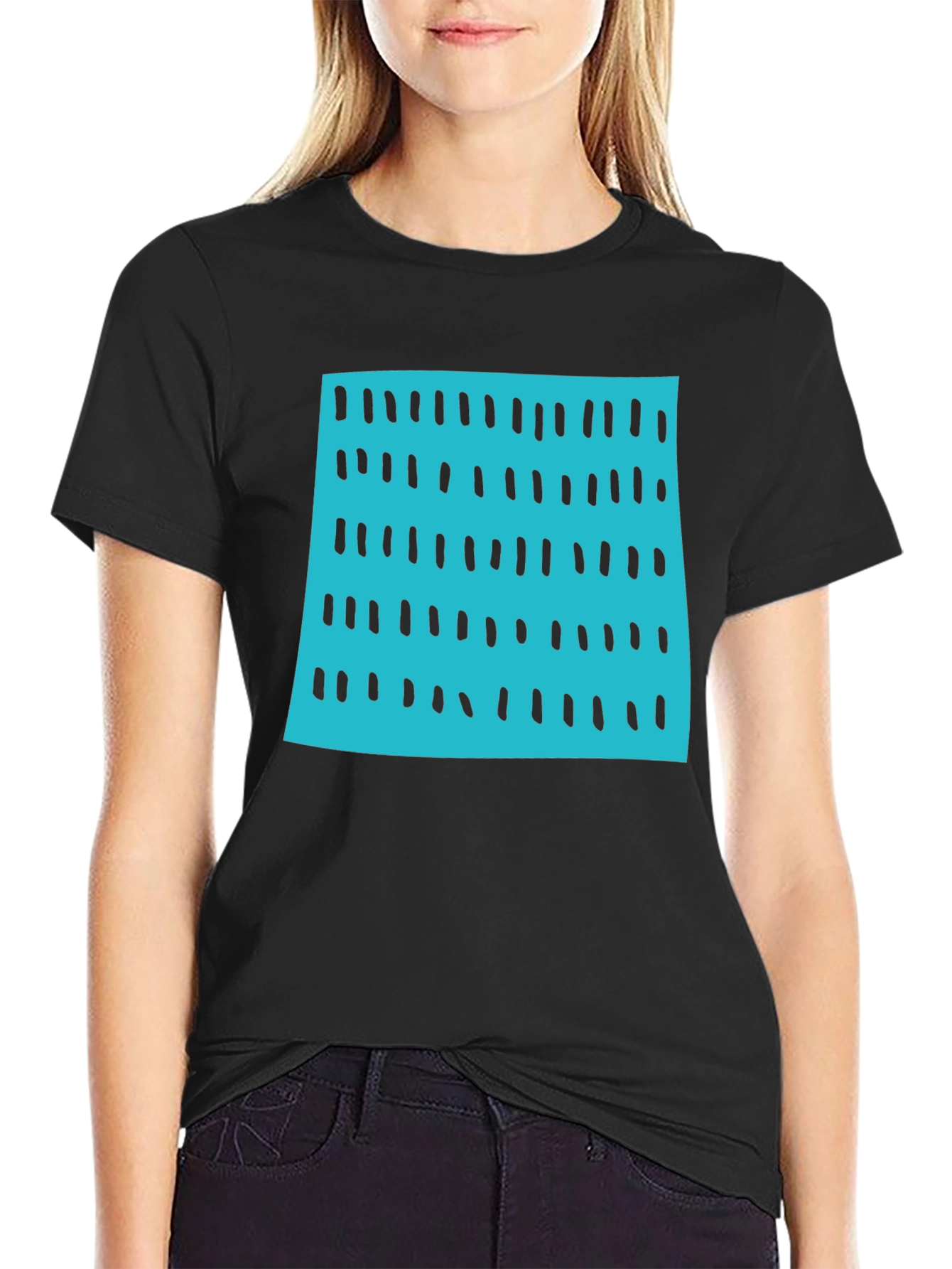Modern Blue & Black Pattern Tee