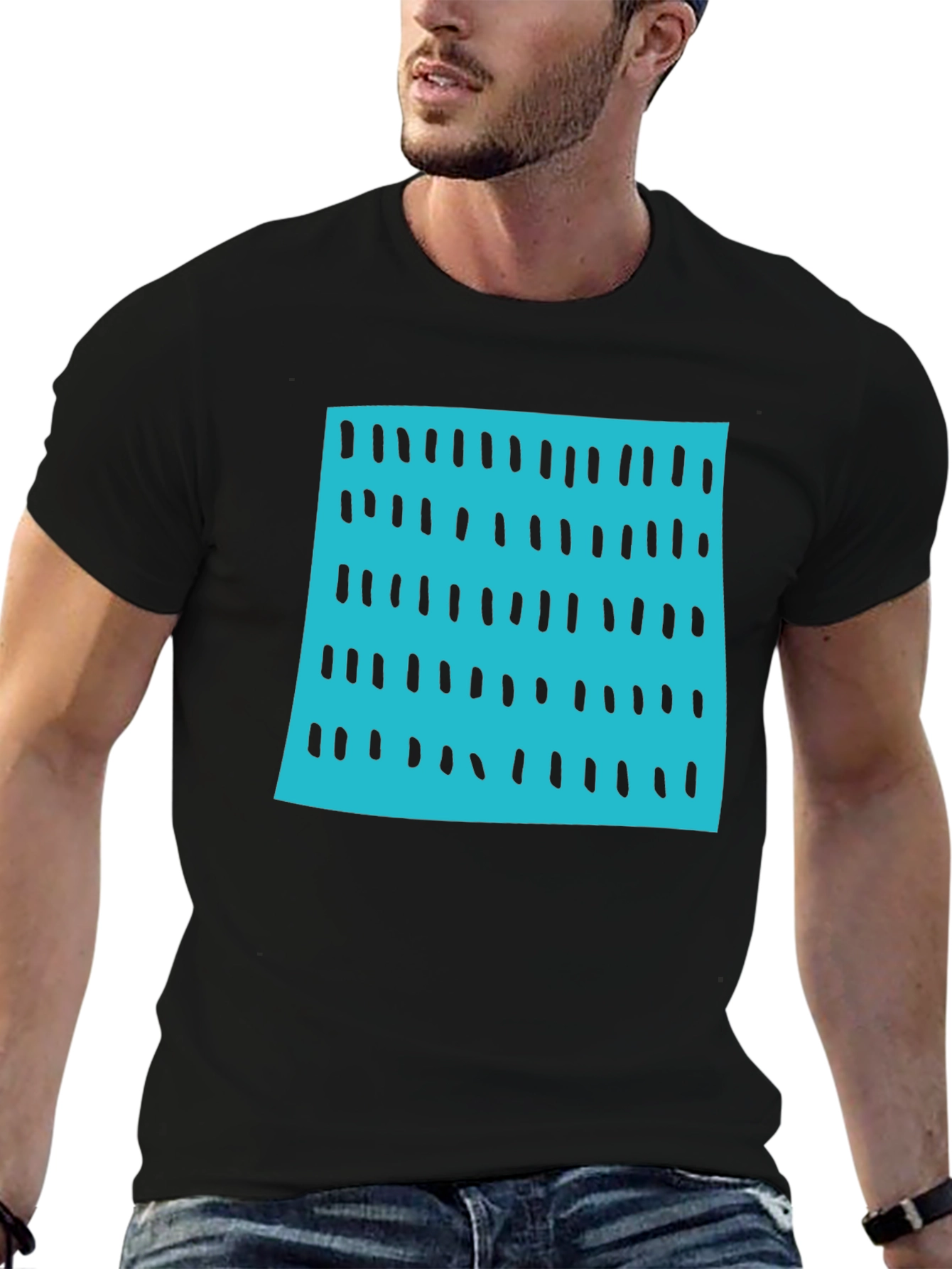 Modern Blue & Black Pattern Tee