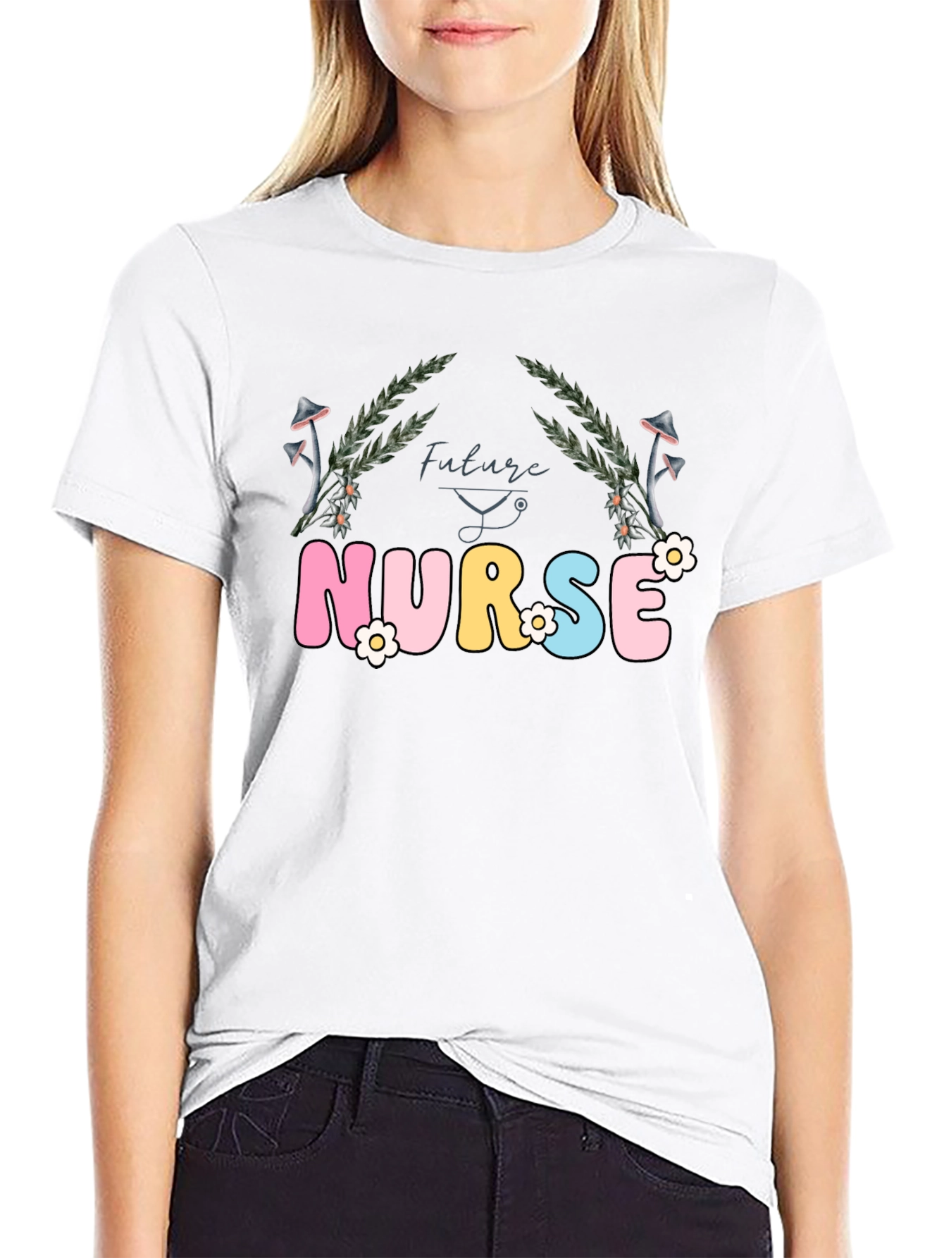 Future Nurse T-Shirt - Floral Design