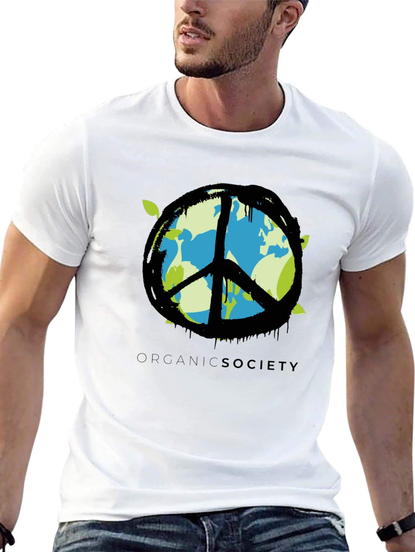 Organic Society Peace Sign Earth T-Shirt