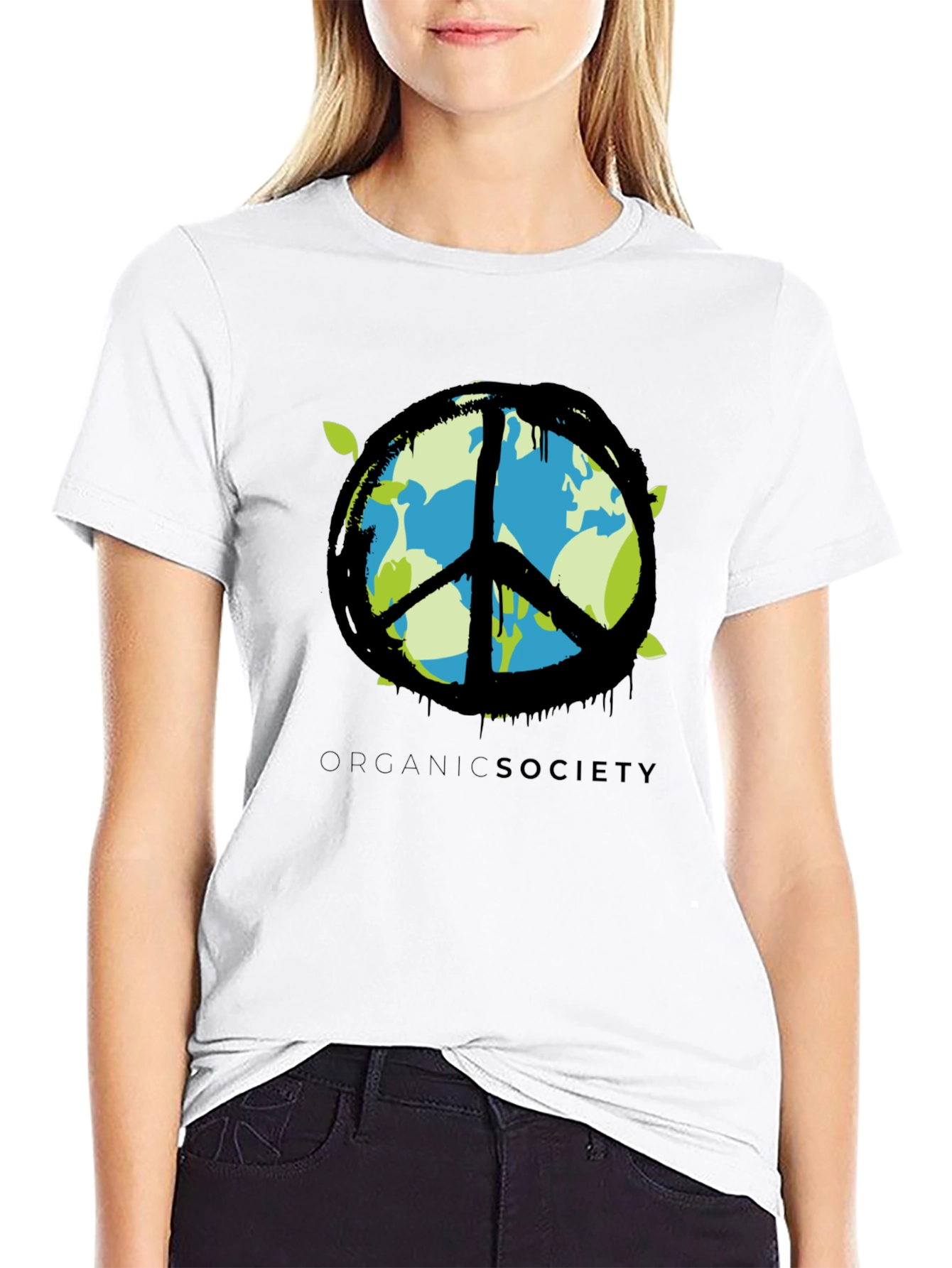 Organic Society Peace Sign Earth T-Shirt