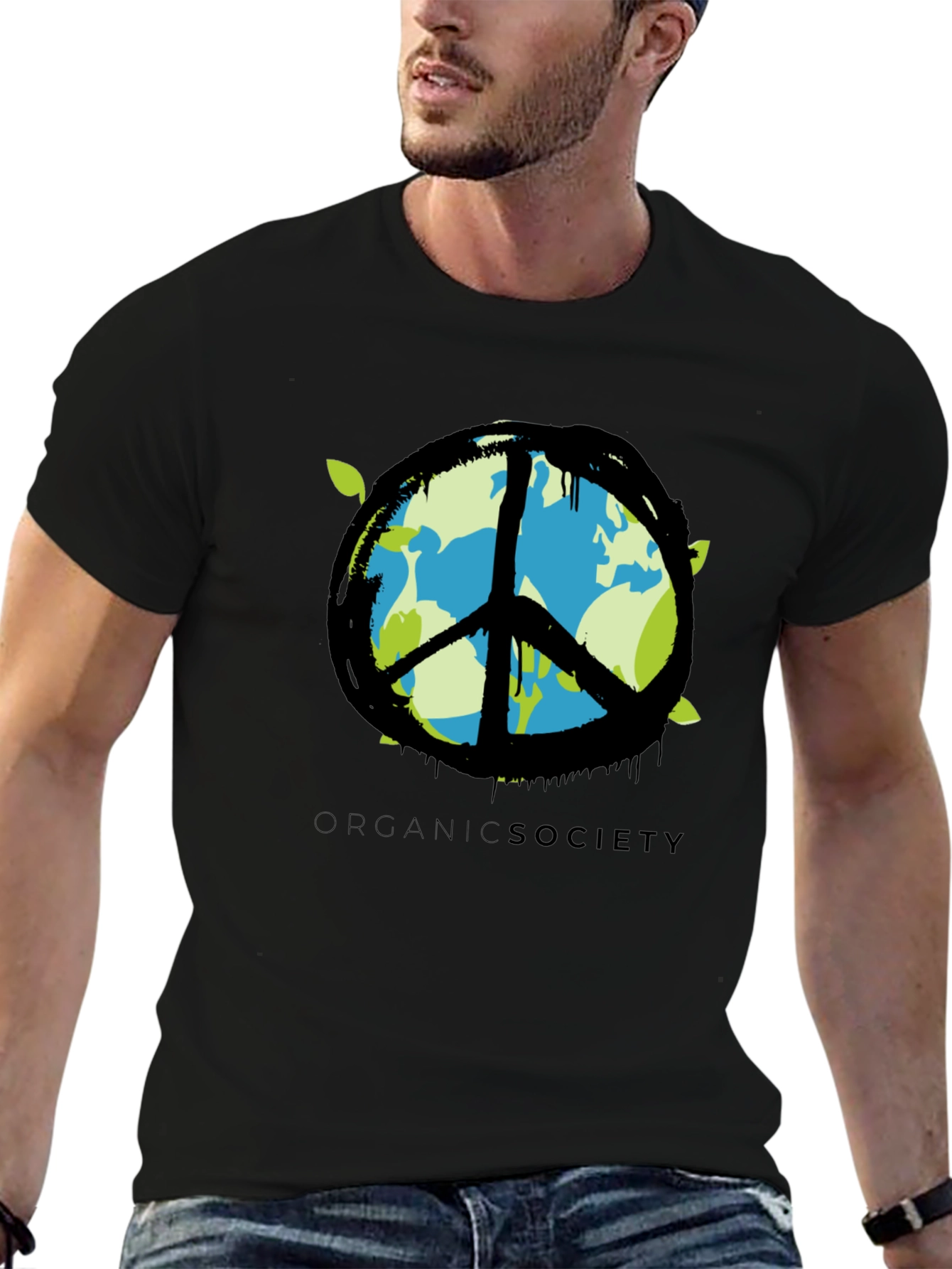 Organic Society Peace Sign Earth T-Shirt