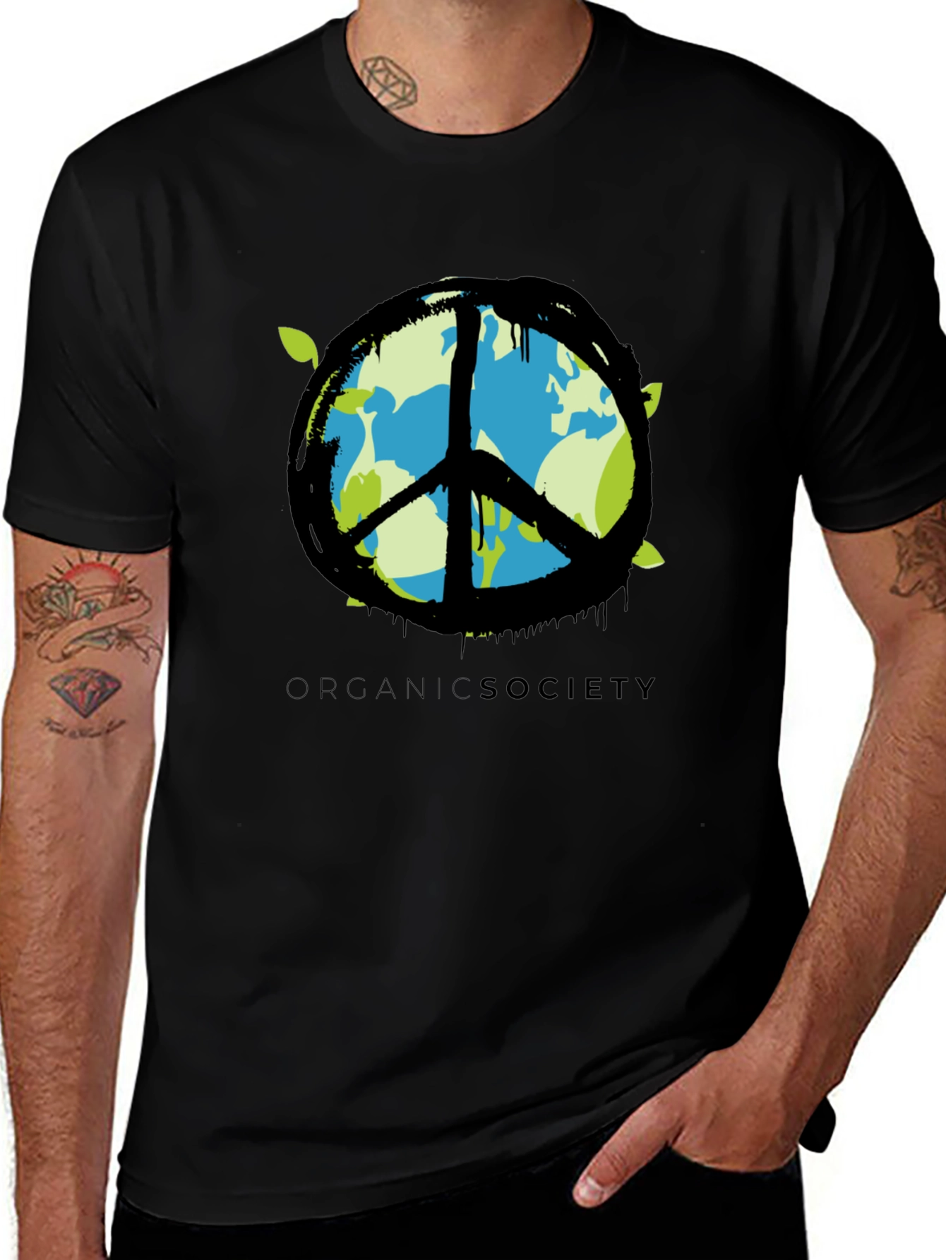 Organic Society Peace Sign Earth T-Shirt