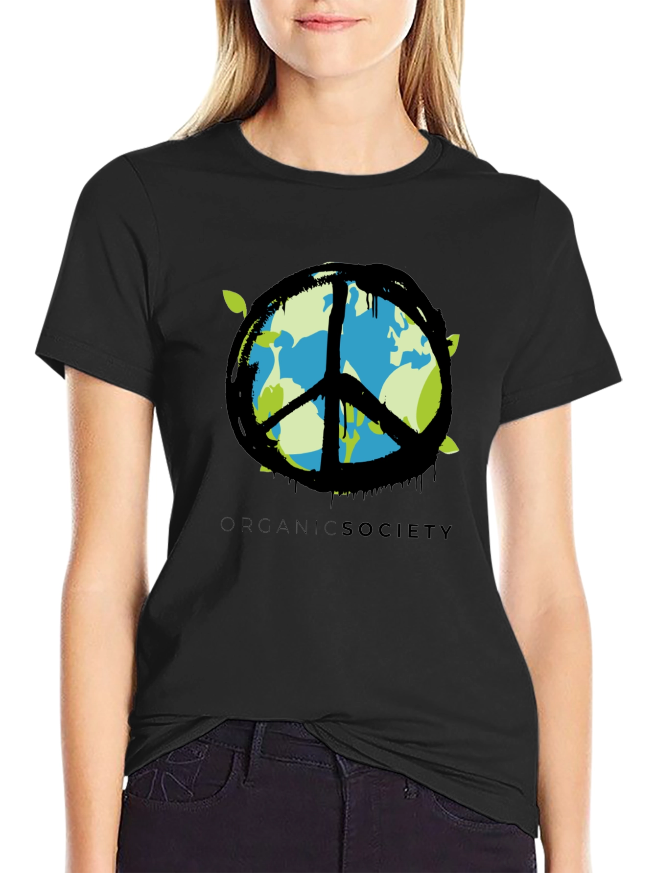 Organic Society Peace Sign Earth T-Shirt