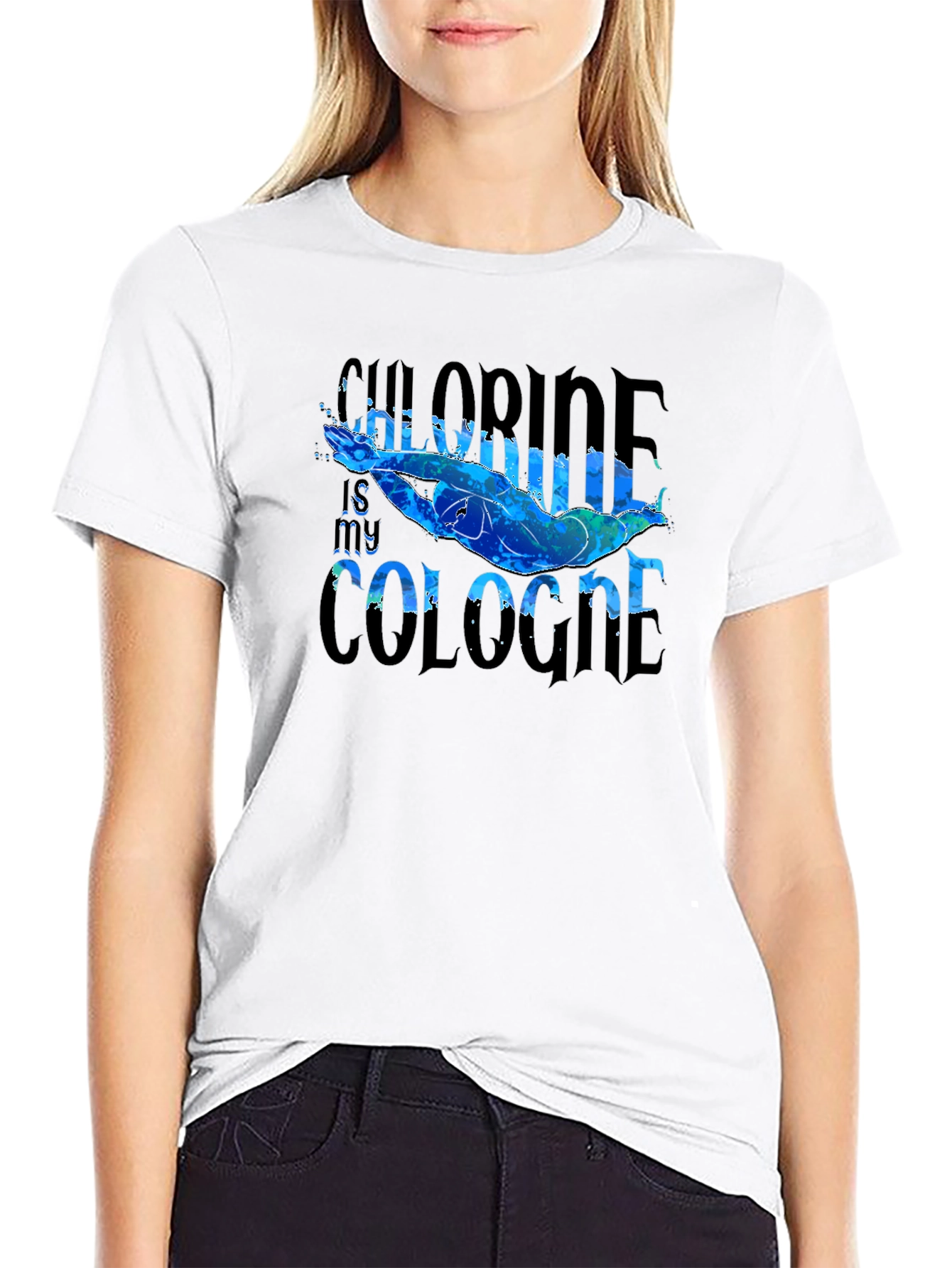 Chlorine is My Cologne Swimmer Graphic T-Shirt