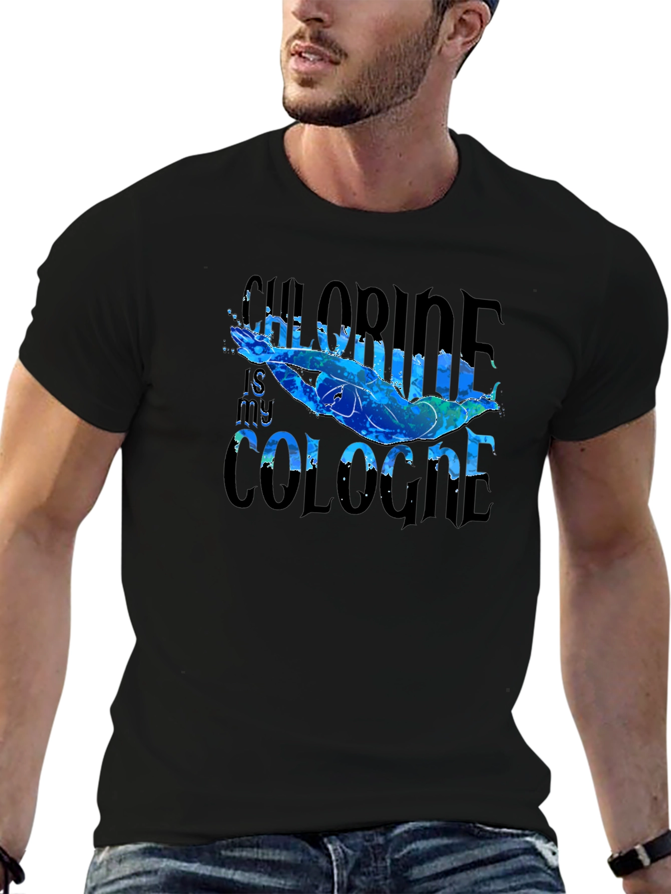 Chlorine is My Cologne Swimmer Graphic T-Shirt