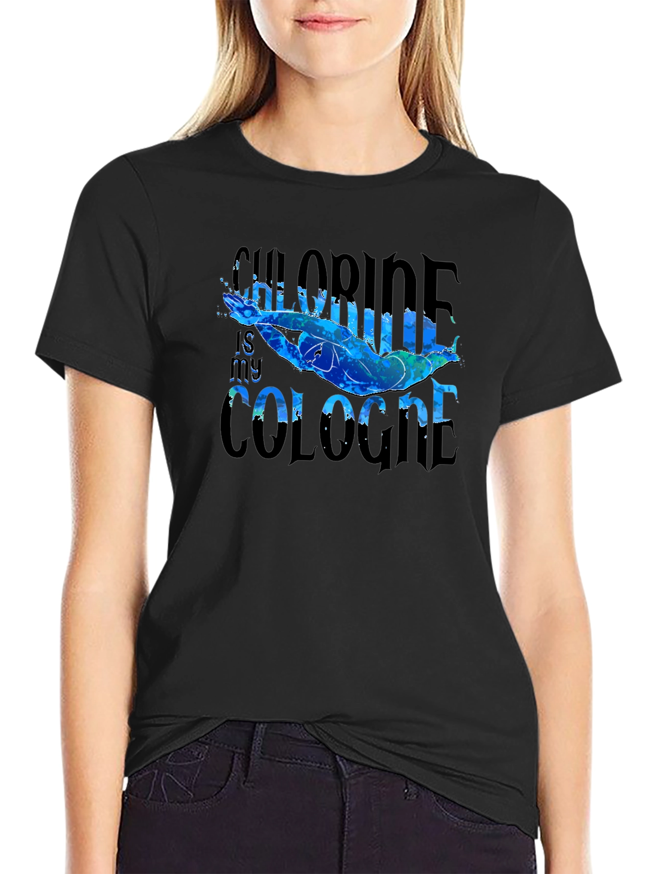 Chlorine is My Cologne Swimmer Graphic T-Shirt