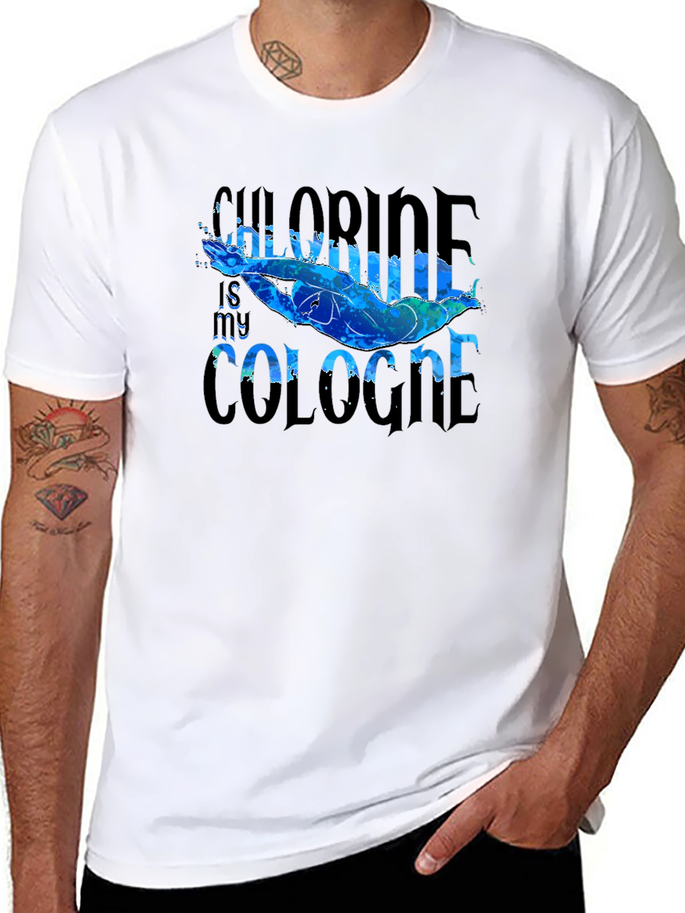Chlorine is My Cologne Swimmer Graphic T-Shirt