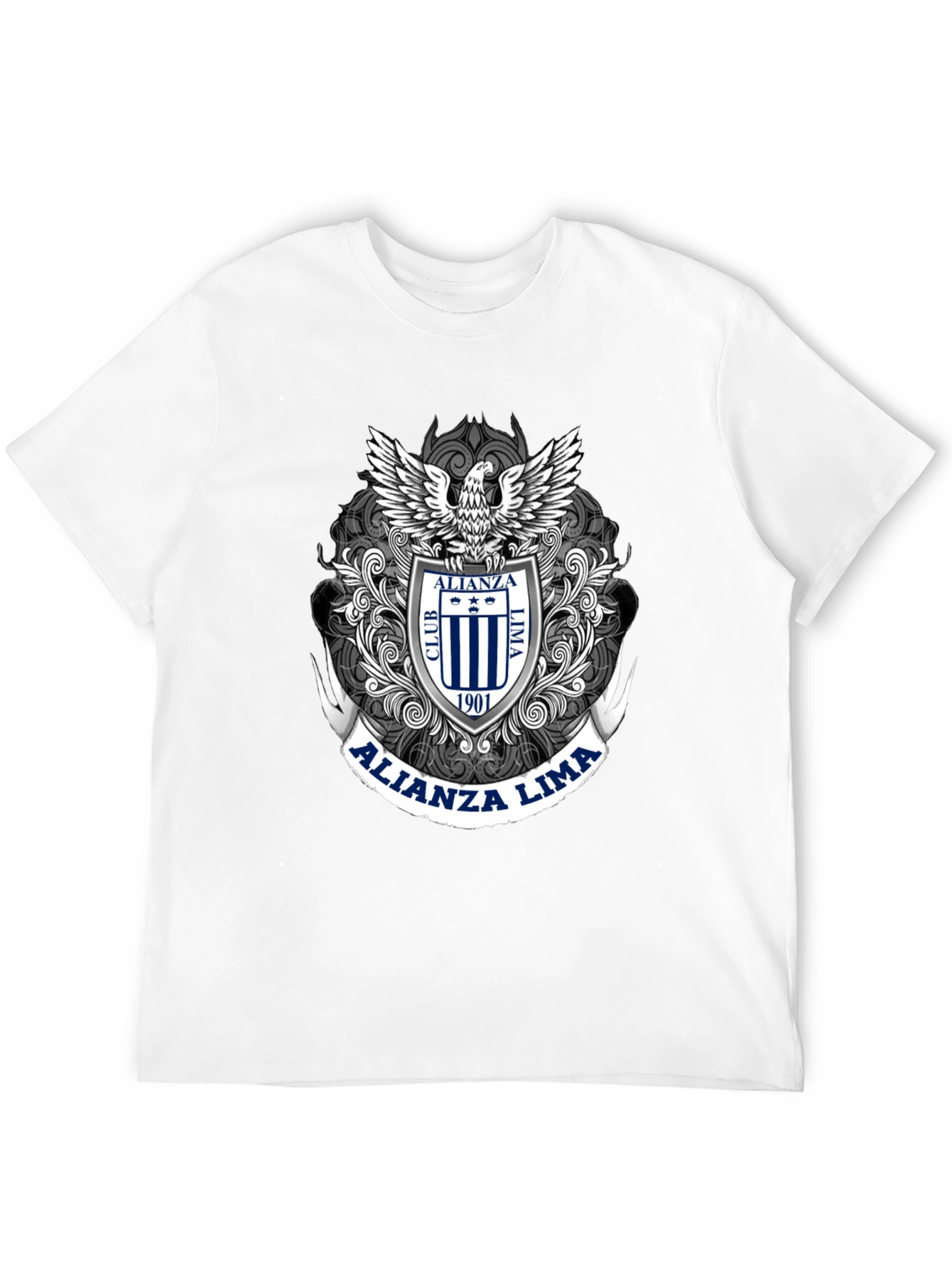 Alianza Lima Eagle Crest Black T-Shirt
