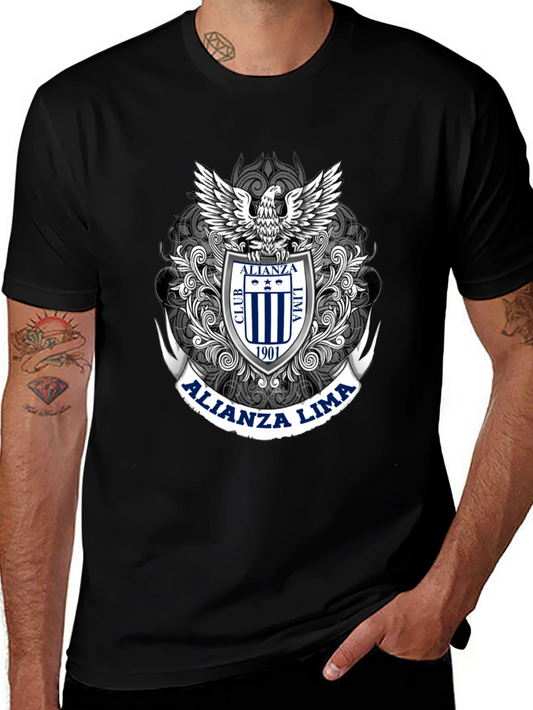 Alianza Lima Eagle Crest Black T-Shirt