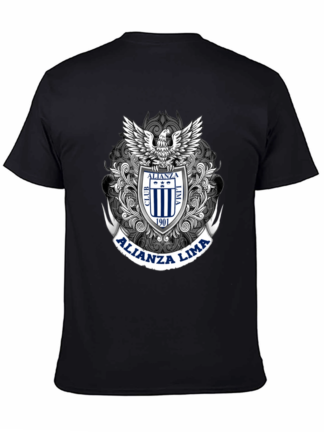 Alianza Lima Eagle Crest Black T-Shirt