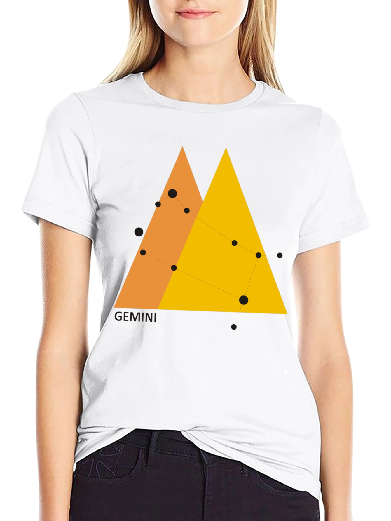 Gemini Constellation Graphic Tee - Black
