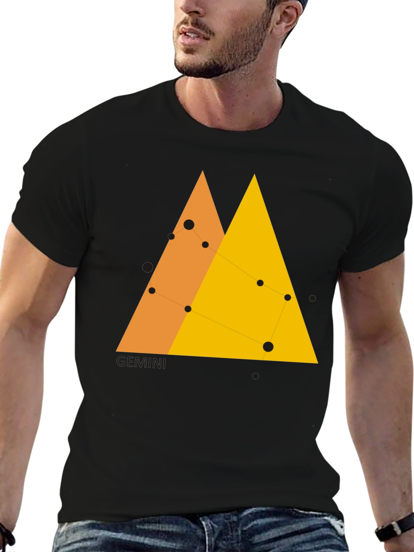 Gemini Constellation Graphic Tee - Black