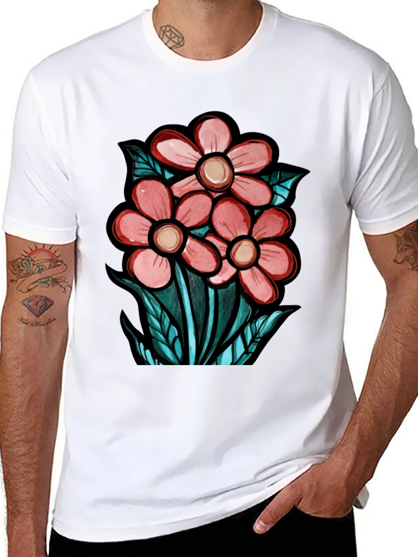 Floral Graphic T-Shirt - Unique Design