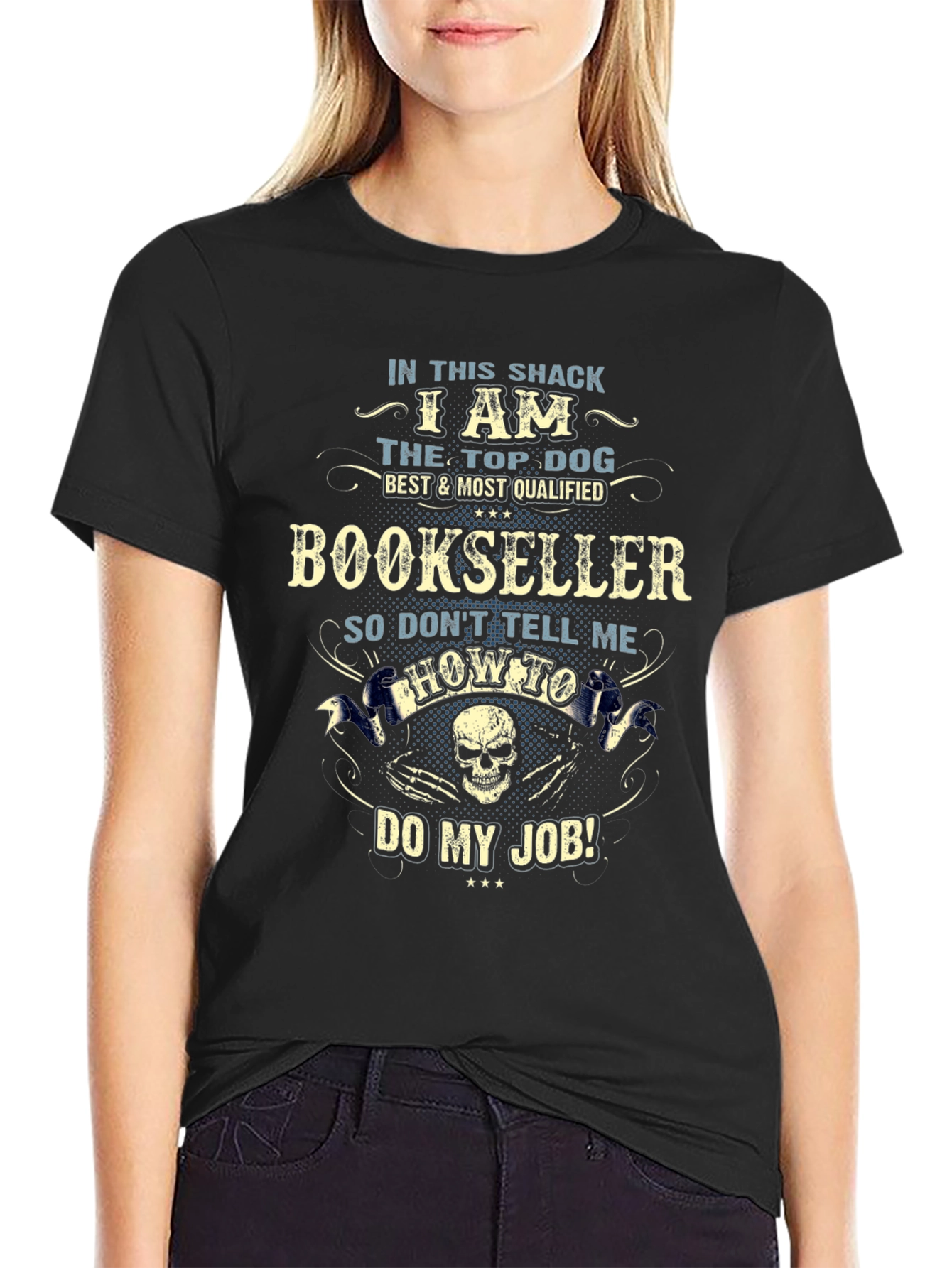 Bookseller T-Shirt: Top Dog Best Qualified Graphic Tee