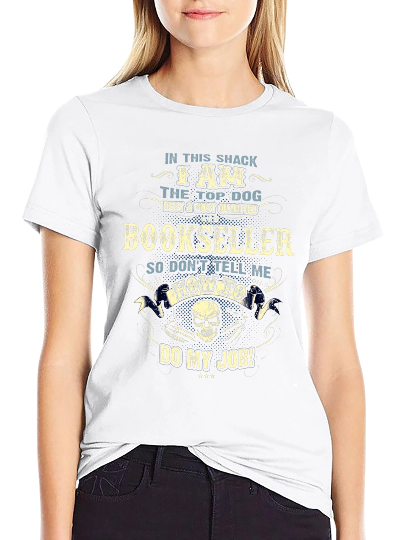 Bookseller T-Shirt: Top Dog Best Qualified Graphic Tee