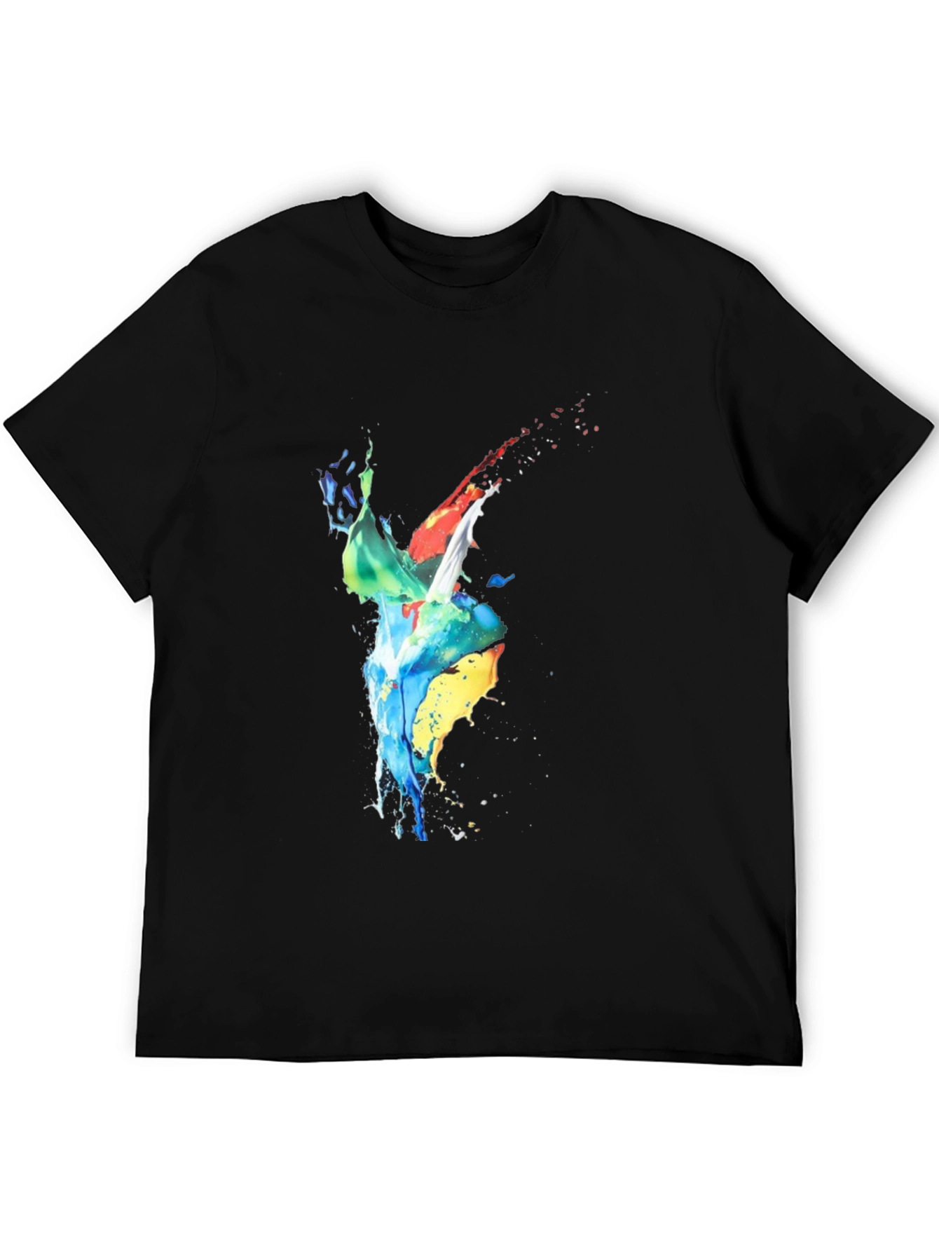 Abstract Splatter Art Black T-Shirt