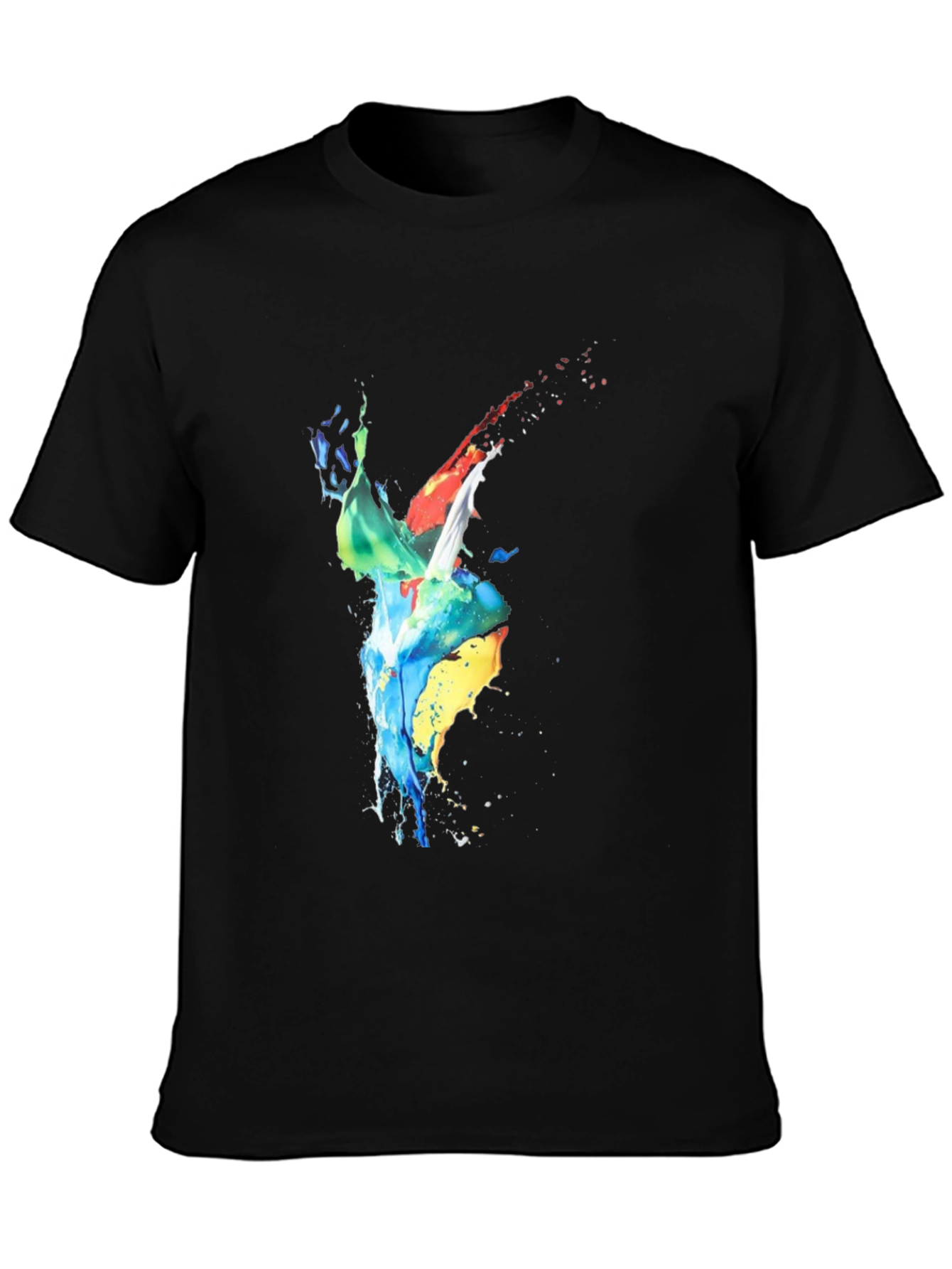 Abstract Splatter Art Black T-Shirt