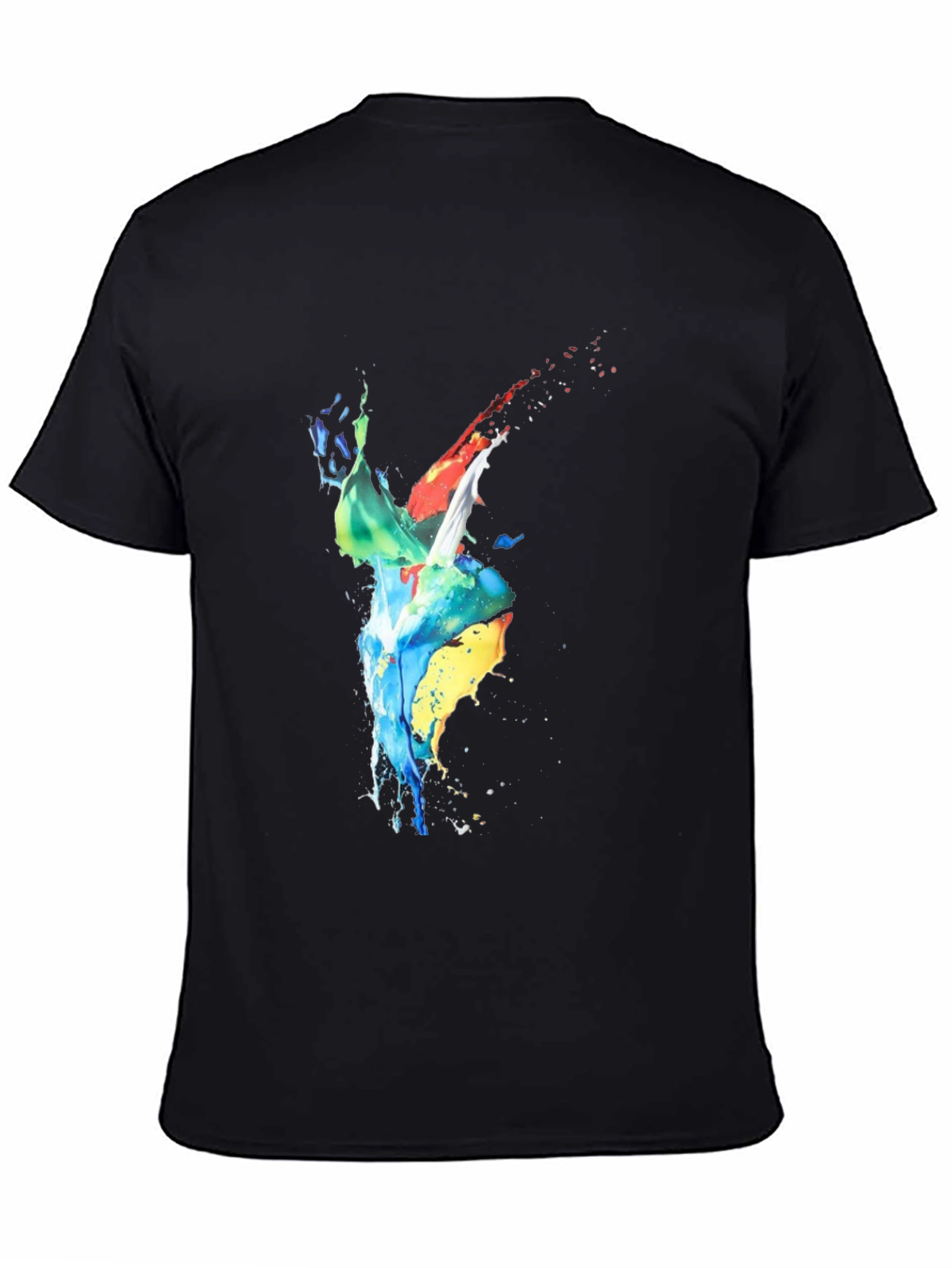 Abstract Splatter Art Black T-Shirt