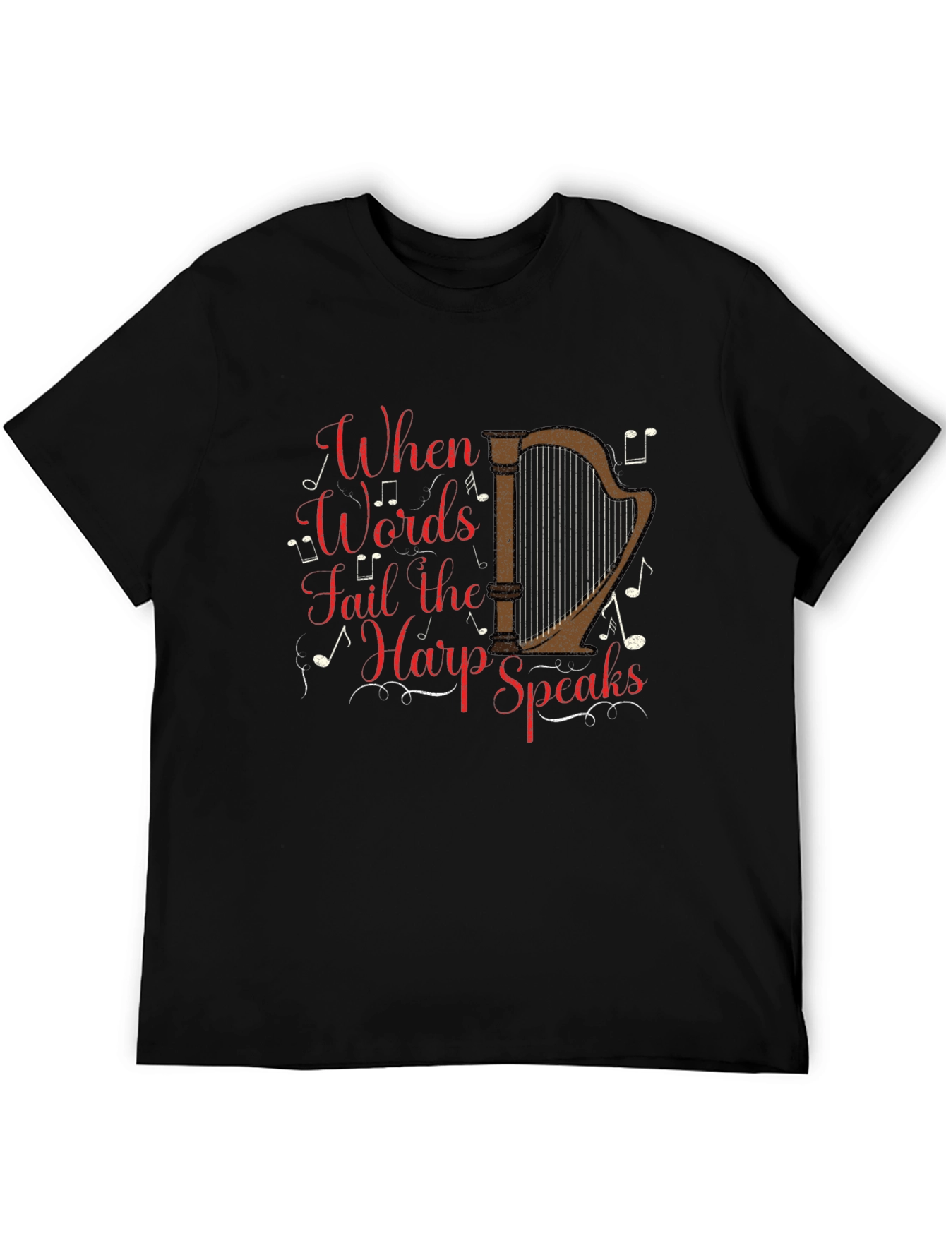 Harp Speaks Graphic T-Shirt - Music Lover Tee