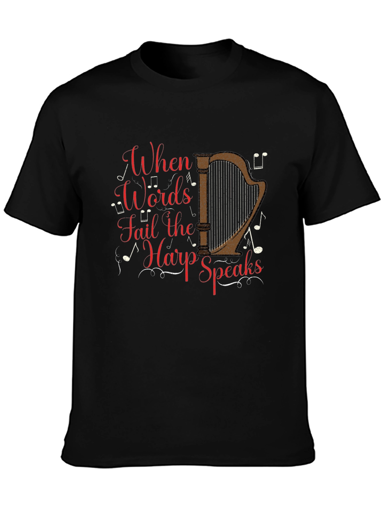 Harp Speaks Graphic T-Shirt - Music Lover Tee