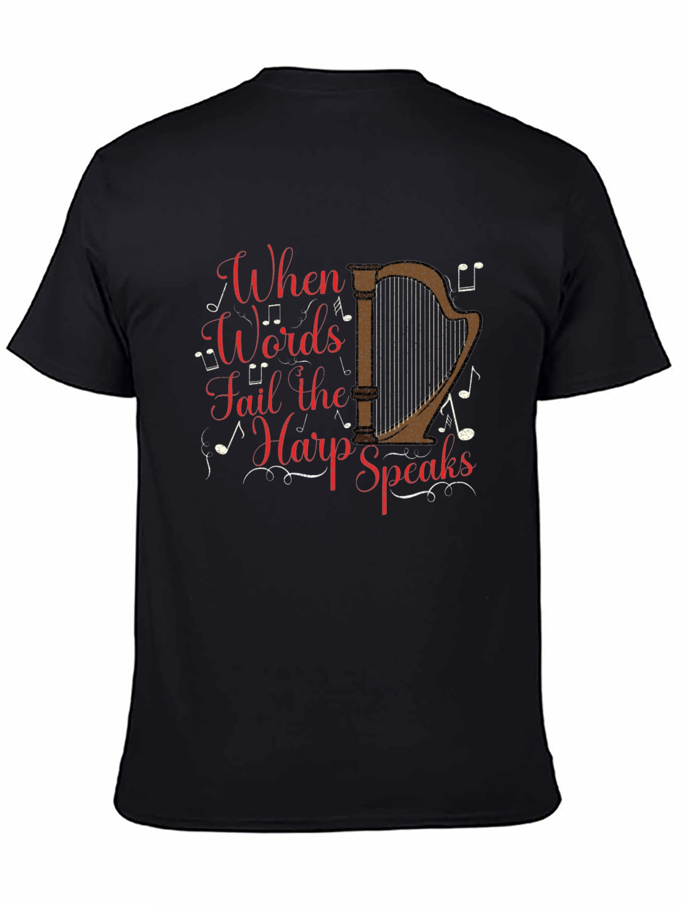 Harp Speaks Graphic T-Shirt - Music Lover Tee