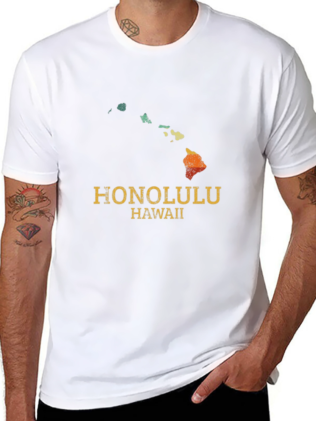 Retro Honolulu Hawaii Map T-Shirt